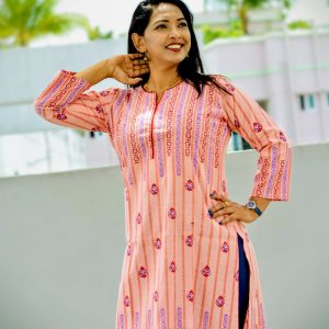 elegant pink cotton one piece